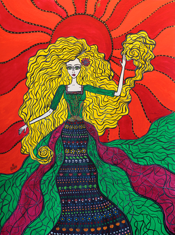Girl Like The Sun - Original painting - by artist Silvena Toncheva