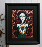 Crying My Heart Out - Naive Art Painting. Gothic feel. 