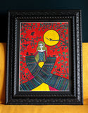 Blackbird Queen - Original Naive Art Painting by Silvena Toncheva