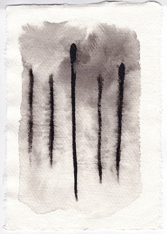 Black Pillars by Silvena Toncheva - Original - Watercolour on Paper 