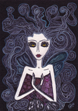 Dark Fairy Print by Silvena Toncheva Naive Art