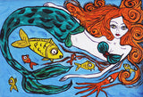 The Little Mermaid print by Silvena Naive Art