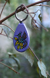 Exotic bird keyring hand painted by Silvena Toncheva.
