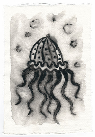 Jolly Jellyfish - watercolour painting - Silvena Toncheva Art